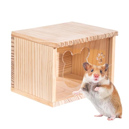 Hamster-Verstecke, Rennmaus-Haus, Hamsterheim, Rennmaus-Verstecke, kreative Chinchilla-Verstecke, kleine durchsichtige Rennmaus-Verstecke aus massivem für Innen- und Außenkäfige von Bmdjdq