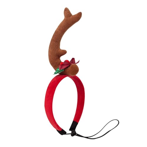 Hund Weihnachten Geweih Stirnband Cartoon Hund Geweih Stirnband Weihnachten Haustier Stirnband Einstellbar Atmungsaktiv Plüsch Gelb/für Hunde Katzen von Bmdjdq