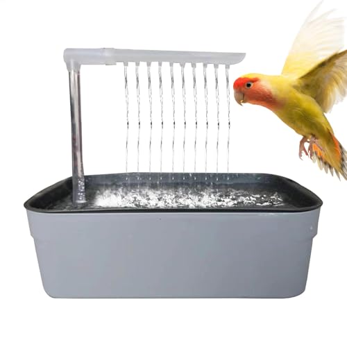 Papageienbadespielzeug, Automatische Vogeldusche, USB-betriebenes Bad, Wasserzirkulation, Einfache Installation, 33 * 22 * 26 cm, für Hallenbäder von Bmdjdq