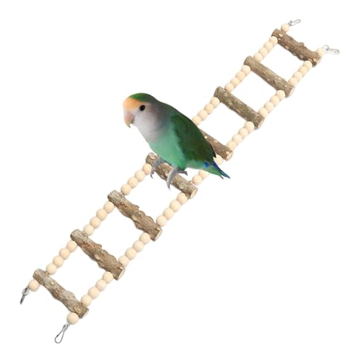 Papageienschwungleiter, Holzvogelleiter, Holzleiter für Vögel, Kleine Vögel kauen Barschständer für Conures, Sittiche, Hamsterkletterspielzeug von Bmdjdq