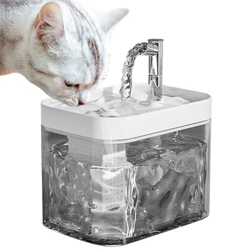 Pet Fountain Water Bowl, Dog Drinking Dispenser, Pet Water Dispenser, Automatic Pet Fountain, Pet Hydration Station, Automatic Transparent Design Drinking Dispenser for Small Medium Cats Pets von Bmdjdq