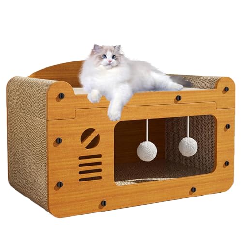 Pet Scratching Pads, Cat Scratcher Board, Cat Claw Grinding Tool, Cat Scratcher Lounge, 2 in 1 Cat Scratcher, Wellpapier Cat Scratcher für Indoor Cats Grinding Claw von Bmdjdq