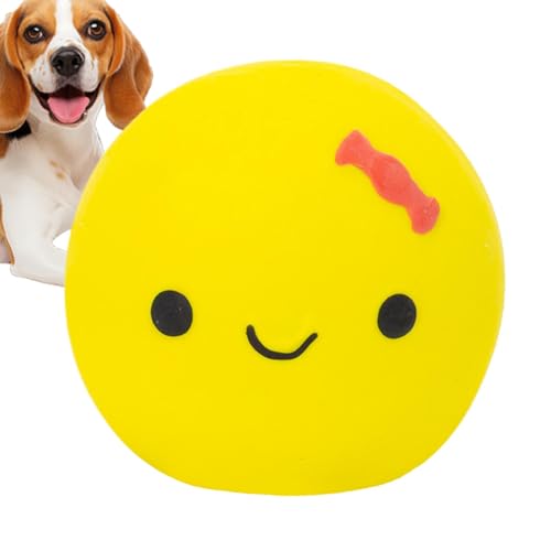 Quietschendes Ei für Hunde, Hundespielzeug aus Gummiei - Lustiger Hunde-Latex-Gummi, niedlicher Eierpuppen-Form, quietschender Ball,Vierfarbiger Hundeball mit quietschendem Ei für kleine und mittelgro von Bmdjdq