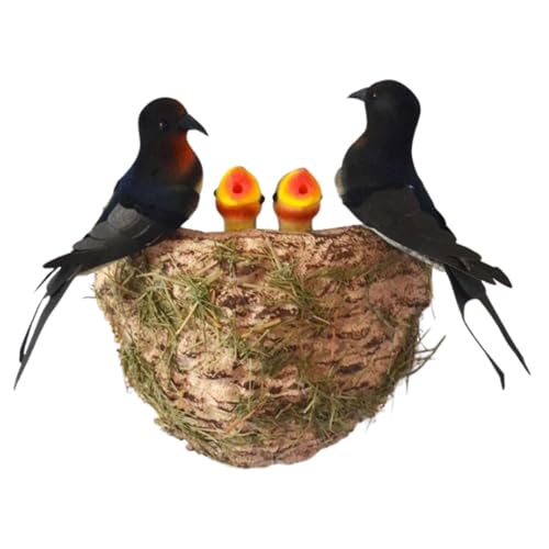 Simulation Vogelnest Set, Vogelnest Dekoration, Vogelnest Set, Garten Vogelnest, Vogelnest Set, Langlebig und Sicher Baumschmuck für Draußen, Rasen Ornamente von Bmdjdq