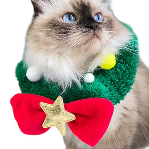 Weihnachten Hundehalsband, Weihnachten Katze Halsband, Weihnachten Haustier Halsband, Plüsch Katzenhalsband, Weihnachten Kätzchen Halsband, Bequem Weihnachten Plüsch Haustier Schal für Weihnachten, von Bmdjdq