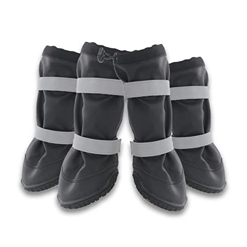 BnbnPup wasserdichte Hundeschuhe Pfotenschutz Schuhe Für Hunde Hundepfoten Schutz Schneeschuhe Mit Anti-Rutsch Sohle Reflektierendem Riemen Für Große Hunde-2XL von BnbnPup