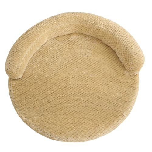 BoLinCo 50 cm Durchmesser Hundebett Katzenbett Haustiermatte Hundematte Ananasgitter Winter warme Haustiermatte Hundebett Bequeme Haustierbettmatte(Light Brown) von BoLinCo