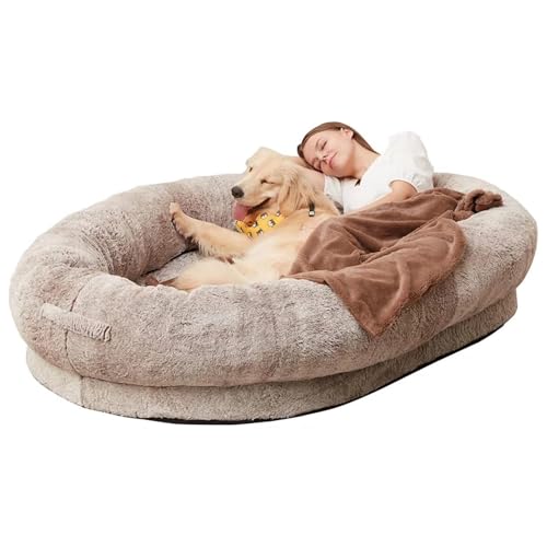 BoLinCo Human DogBed Extra großes Menschen- und Hundebett, abnehmbares, waschbares Hundenest, faules Sofa, menschlicher Schlaf, riesiges Hundenest, Hundebett, menschlicher Hund, Interaktionsbegleiterb von BoLinCo