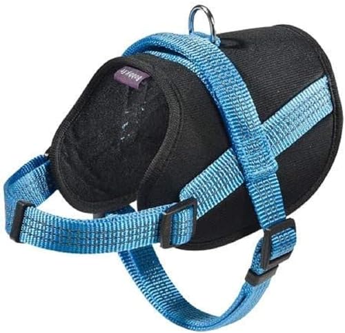 Bobby Easy Safe - Hundegeschirr mit Anhänger, Hundegeschirr für mittelgroße kleine große Hunde aus Nylon, sicher, bequem, reflektierend, blau, 48-66 x 2 cm von Bobby