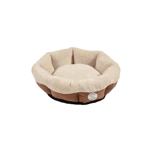 Bobby Douce Bett für Hunde und Katzen, extra weich, aus Plüsch, maschinenwaschbar, Beige, 45 x 45 x 14 cm von Bobby Canifrance