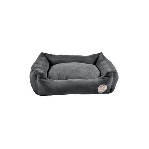 Bobby Douce - Ovales Bett für Hunde und Katzen, extra weich, aus Plüsch, maschinenwaschbar, Grau, 100 x 80 x 23 cm von Bobby Canifrance