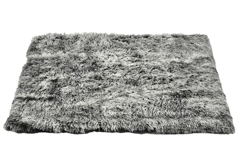 Bobby Poilu extra weiche Plüschmatratze für Hunde und Katzen, maschinenwaschbar, Schwarz/Weiß, 80 x 60 x 5 cm von Bobby Canifrance