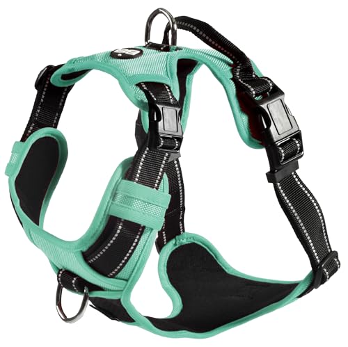 Bobby Rando Walk Hundegeschirr Größe M, aus reflektierendem Nylon, verstellbare Schnallen mit sicherem Verschluss, einfach zu tragen, Grau Rundhals 40-63 cm, Brustumfang 51-66 cm von Bobby