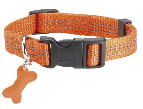 Bobby Safe Halsband für große Hunde, reflektierend, langlebig und verstellbar, mit Sicherheitsschnalle, Orange, Größe L / 42-70 cm von Bobby Canifrance