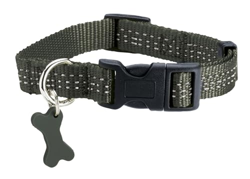 Bobby Safe Halsband für große Hunde, reflektierend, strapazierfähig und verstellbar, mit Sicherheitsschnalle, Khaki, Größe L / 42-70 cm von Bobby Canifrance