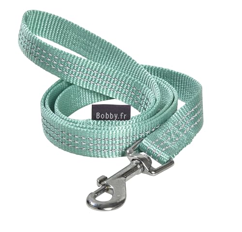 Bobby Safe Hundeleine für mittelgroße Hunde, reflektierend, strapazierfähig, mit Sicherheits-Karabiner aus Metall, Türkis, Größe S/M, Länge 100 cm von Bobby Canifrance