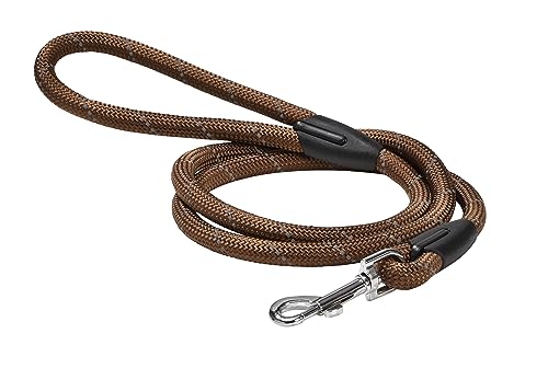 Bobby Walk – Schlauchförmige Hundeleine, Trainingshundeleine mit Karabiner, strapazierfähiges Nylon, braun, 124 x 1,2 cm von Bobby Canifrance