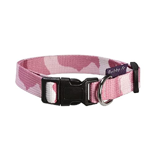 Bobby Camouflage – Strapazierfähiges, bequemes, verstellbares, maschinenwaschbares Hundehalsband aus Nylon, Pink – M/32–52 x 2 cm von Bobby