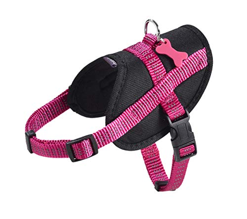 Bobby Easy Safe - Hundegeschirr Mit Anhänger, Hundegeschirr Für Mittelgroße Kleine Große Hunde Aus Nylon, Sicher, Bequem, Reflektierend, Fuchsie, 29-42X1,6 Cm von Bobby