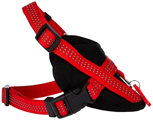 Bobby Easy Safe - Hundegeschirr mit Anhänger, Hundegeschirr für mittelgroße kleine große Hunde aus Nylon, sicher, komfortabel, reflektierend, rot, 29-42x1,6 cm von Bobby