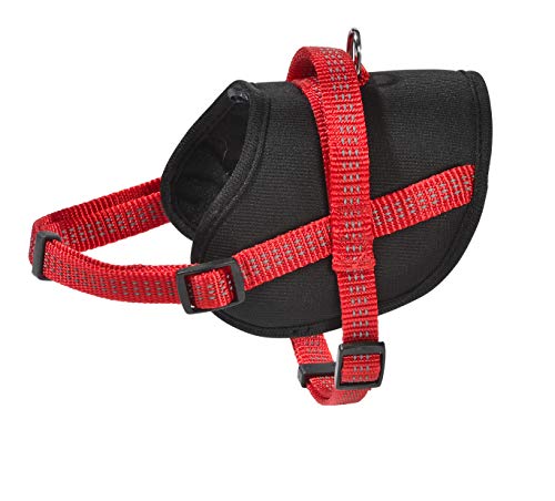 Bobby Easy Safe Hundegeschirr mit Medaille, Größe XL, aus reflektierendem Nylon, mit Mantel, Verstellbarer Schnallenverschluss, Rot, Größe Brustumfang 68-93 cm von Bobby