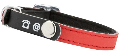 Bobby - Reflektierendes Katzenhalsband, Kunstleder, personalisierbar mit Adresse, Anti-Choke, Verstellbar, Rot - 30 x 1 cm von Bobby