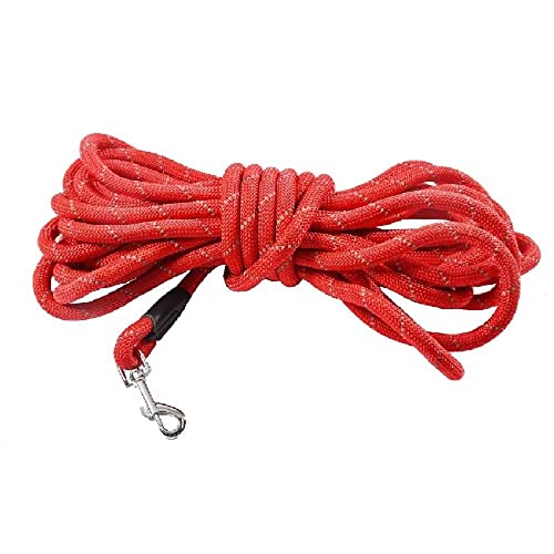 Bobby Walk 10 M – Hundeleine 10 Meter/Stärke 1,2 cm, schlauchförmige Hundeleine, strapazierfähiges Nylon, rot von Bobby