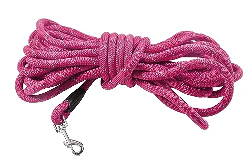 Bobby Walk 3 M – Hundeleine 3 Meter/Stärke 1,2 cm, röhrenförmige Hundeleine, widerstandsfähiges Nylon, Fuchsia, 3 Meter von Bobby