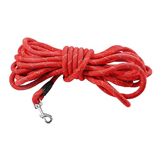 Bobby Walk 5 M – Hundeleine 5 Meter/Stärke 1,5 cm, schlauchförmige Hundeleine, widerstandsfähiges Nylon, Rot von Bobby