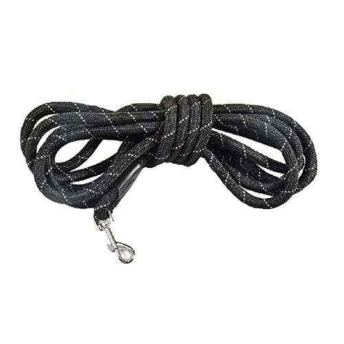 Bobby Walk 5 M – Hundeleine 5 Meter/Stärke 1,5 cm, schlauchförmige Hundeleine, strapazierfähiges Nylon, schwarz von Bobby