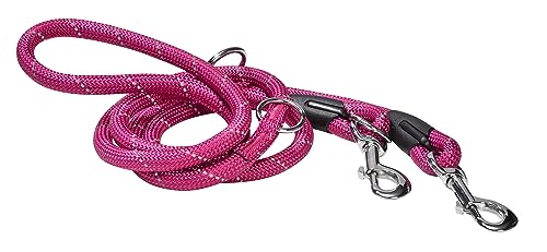 Bobby Walk – Schlauchförmige Hundeleine, Trainingshundeleine mit Karabiner, strapazierfähiges Nylon, 3 Längen, Fuchsia, 189 x 1,2 cm von Bobby