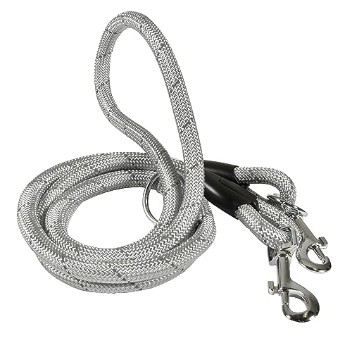 Bobby Walk – Schlauchförmige Hundeleine, Trainingshundeleine mit Karabiner, strapazierfähiges Nylon, 3 Längen, Grau, 189 x 1,2 cm von Bobby