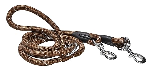 Bobby Walk – Schlauchförmige Hundeleine, Trainingshundeleine mit Karabiner, strapazierfähiges Nylon, 3 Längen, braun, 189 x 1,2 cm von Bobby