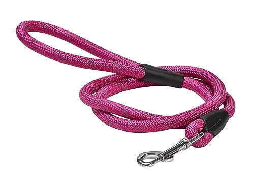 Bobby Walk – Schlauchförmige Hundeleine, Trainingshundeleine mit Karabiner, strapazierfähiges Nylon, Fuchsia, 124 x 1,2 cm von Bobby