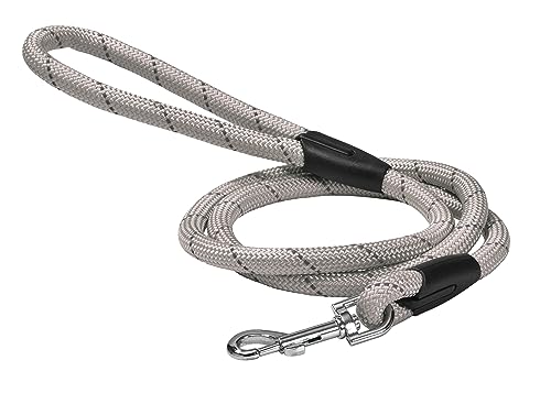 Bobby Walk - Schlauchförmige Hundeleine, Trainingshundeleine mit Karabiner, strapazierfähiges Nylon, Grau, 124 x 1,2 cm von Bobby