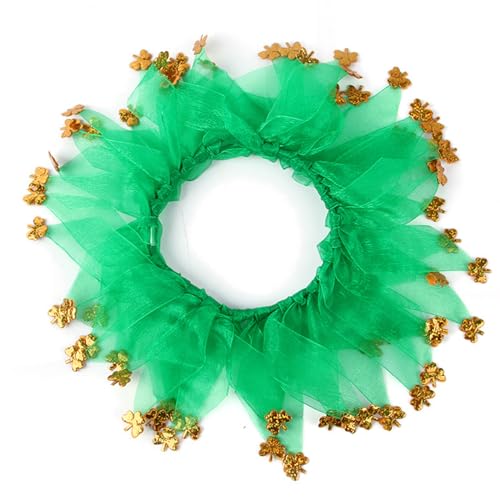 Bobo Rainbow 1 x Hundekostüm St. Patrick's Day – Halsband für Hunde und Katzen, St. Patrick's Day, Halsband, Muster, Tutu-Halsband, Haustierkostüm für Katzen, kleine, mittelgroße Hunde von Bobo Rainbow