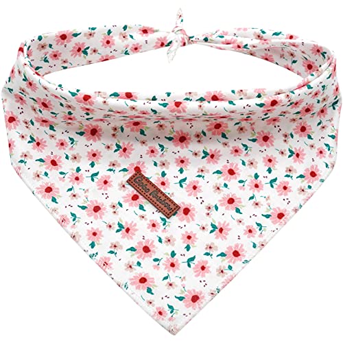 Bobo Rainbow Bobo Hundehalstuch, 1 Stück Frühlings-Hundehalstuch, florales Mädchen-Lätzchen, quadratisch, weiches Hunde-Halstuch, Haustier-Bandanas für kleine, mittelgroße und große Hunde von Bobo Rainbow