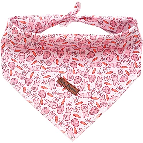 Bobo Rainbow Bobo Hundehalstuch, 1 Stück Oster-Hundehalstuch, Hasen-Mädchen-Lätzchen, quadratisch, weiches Hunde-Halstuch, Haustier-Bandanas für kleine, mittelgroße und große Hunde von Bobo Rainbow