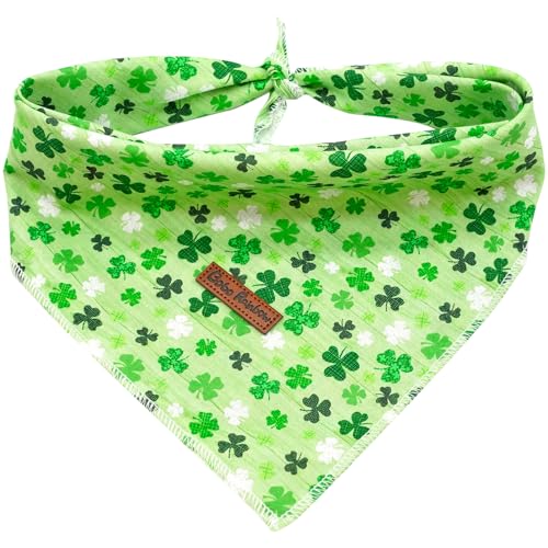 Bobo Rainbow Bobo Hundehalstuch, St. Patrick's Day, Halstuch, Glücksklee, Lätzchen, Schal, quadratisch, weich, für kleine, mittelgroße und große Hunde, 1 Stück von Bobo Rainbow