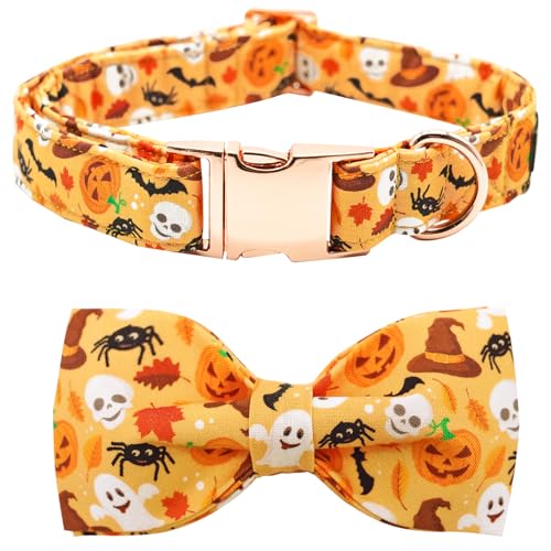 Bobo Rainbow Halloween Hundehalsband, Haustier Halsband Hund Schleife Herbst Hundehalsband Mädchen Junge Urlaub Haustier Hundehalsband Geschenk Schleife Hundehalsband Niedlich Weich Welpenhalsband für von Bobo Rainbow