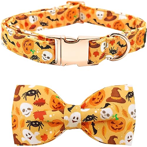 Bobo Rainbow Halloween Hundehalsband, Haustier Halsband Hund Schleife Herbst Hundehalsband Mädchen Junge Urlaub Haustier Hundehalsband Geschenk Schleife Hundehalsband Niedlich Weich Welpenhalsband für von Bobo Rainbow