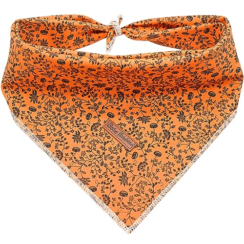 Bobo Rainbow Herbst Hund Bandana, 1 Stück Halloween Hund Schal Bandanas Lätzchen Schal Haustier Halstuch Waschbar Baumwolle Quadratisch Hundeschals für kleine, mittelgroße und große Hunde von Bobo Rainbow