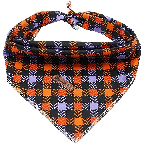 Bobo Rainbow Herbst Hund Bandana, 1 Stück Halloween Hund Schal Bandanas Lätzchen Schal Haustier Halstuch Waschbar Baumwolle Quadratisch Hundeschals für kleine, mittelgroße und große Hunde von Bobo Rainbow