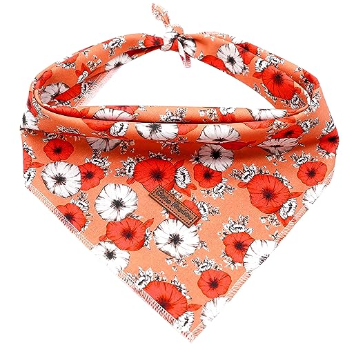 Bobo Rainbow Herbst Hund Bandana, 1 Stück Herbst Hund Schal Blume Bandanas Lätzchen Schal Haustier Halstuch Waschbar Baumwolle Quadratische Hundeschals für kleine, mittelgroße und große Hunde von Bobo Rainbow