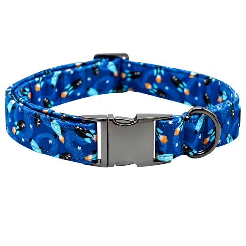 Bobo Rainbow Hundehalsband, Haustierhalsband, Sommer-Hundehalsband, langlebiges Metall, Haustierhalsband, Rakete, Junge, Hundehalsband, verstellbar, für kleine, mittelgroße und große Hunde von Bobo Rainbow