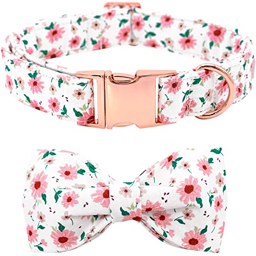 Bobo Rainbow Hundehalsband – Floral Hundehalsband Schleifen für Hunde Fliege Verstellbares Hundehalsband Mädchen Haustier Geschenk Frühling Hundehalsband für Mittlere Kleine Große Hunde von Bobo Rainbow