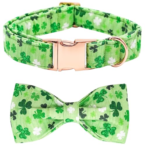 Bobo Rainbow Hundehalsband - St. Patrick's Day Hundehalsband Schleifen für Hunde Fliege Verstellbares Hundehalsband Mädchen Haustier Geschenk Grün Hundehalsband für Mittlere Kleine Große Hunde von Bobo Rainbow