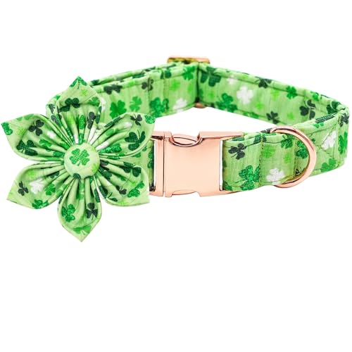 Bobo Rainbow Hundehalsband - St. Patrick's Day Hundehalsband mit Blume für Hunde Blumen verstellbar Hundehalsband Mädchen Haustier Geschenk Hundehalsband für mittelgroße, kleine, große Hunde von Bobo Rainbow