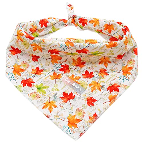 Bobo Rainbow Hundehalstuch, 1 Stück Herbst Ahornblatt Hundehalstücher Mädchen Junge Lätzchen Schal Weich Hundehalstuch Haustier Bandanas Klein Mittel Groß für Hunde Geschenk von Bobo Rainbow