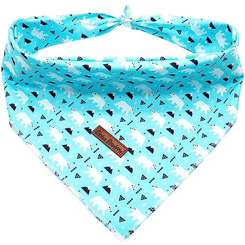 Bobo Rainbow Hundehalstuch – 1 Packung Blauer Bärendruck Waschbar Hundeschal weiblich oder männlich quadratisch Hund Lätzchen Halstuch Schal Verstellbares Haustier Bandana für kleine, mittelgroße und von Bobo Rainbow